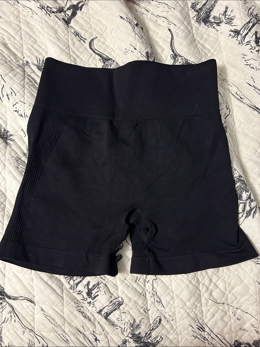 Black High-Waist Seamless Bike Shorts